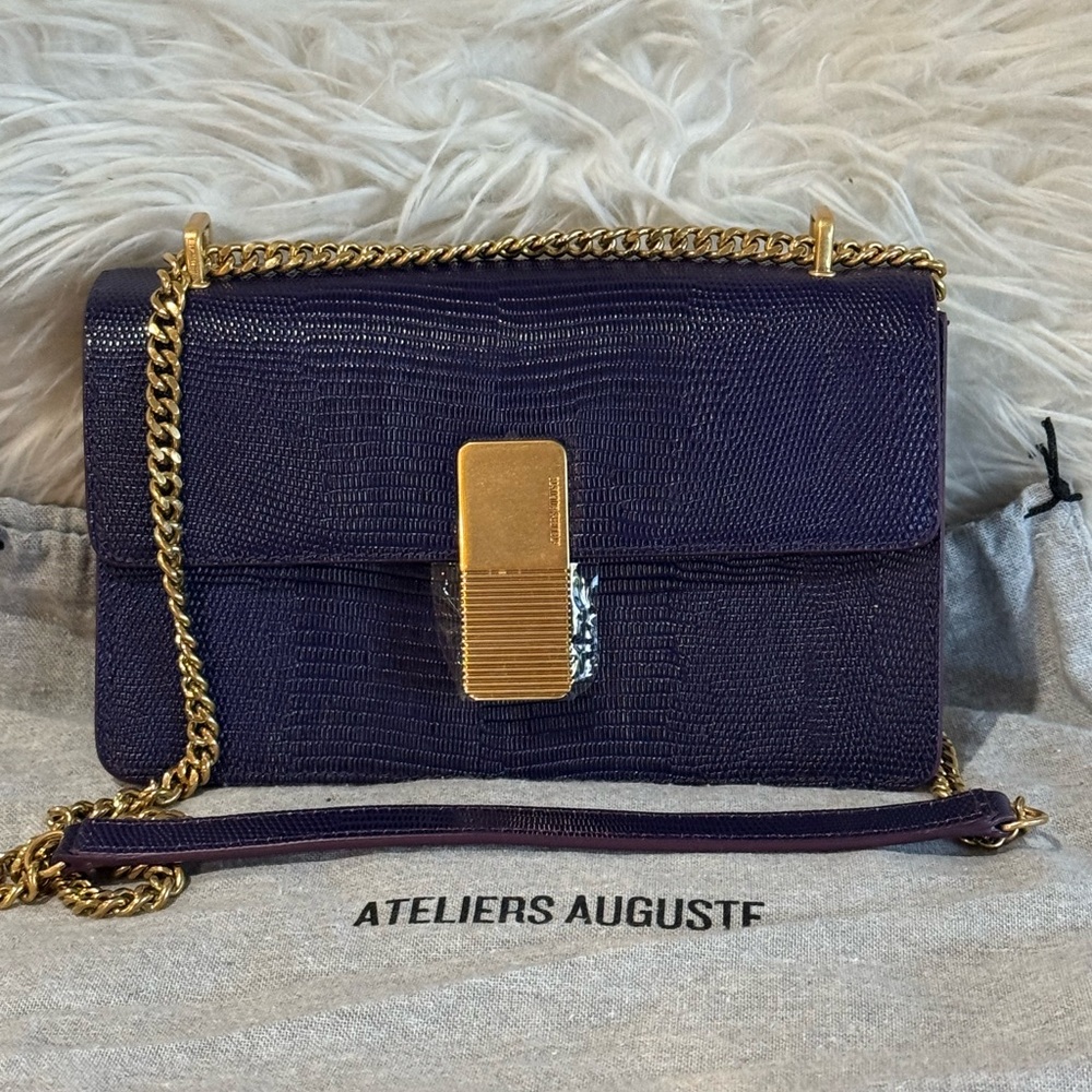 🔥 DeMellier August Alma Eggplant Lizard leather special edition bag